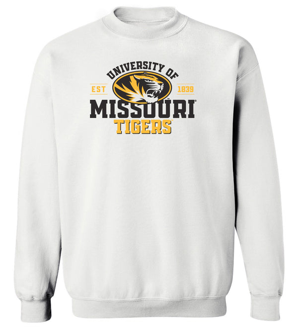 Missouri Tigers Crewneck Sweatshirt - University of Missouri Est 1839