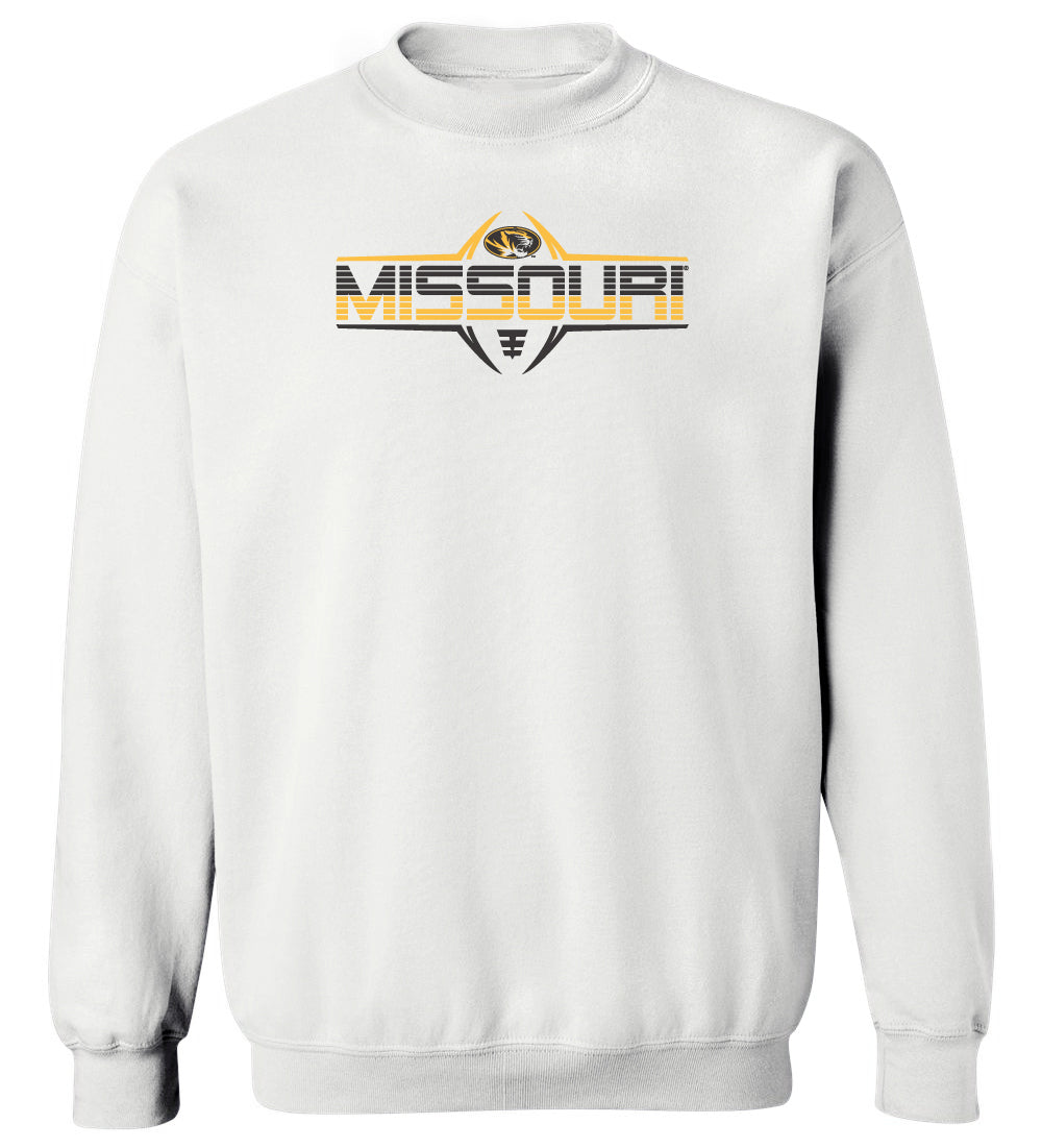 Missouri Tigers Crewneck Sweatshirt - Striped Missouri Football Laces
