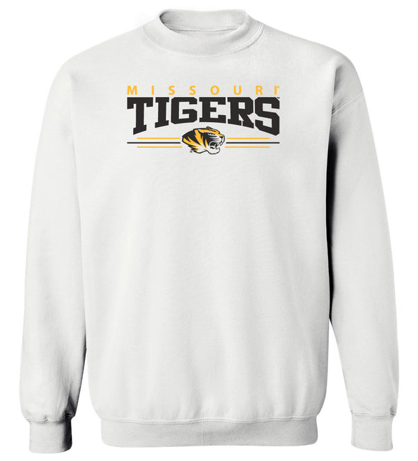 Missouri Tigers Crewneck Sweatshirt - Tigers 3 Stripe Head Logo