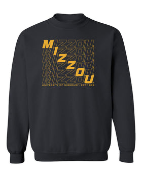 Missouri Tigers Crewneck Sweatshirt - Diagonal Echo Mizzou