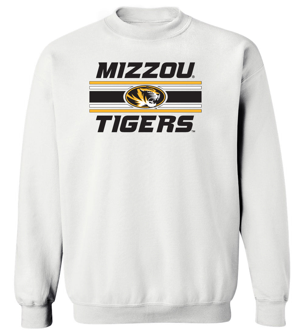 Missouri Tigers Crewneck Sweatshirt - Horiz Stripe Mizzou Tigers