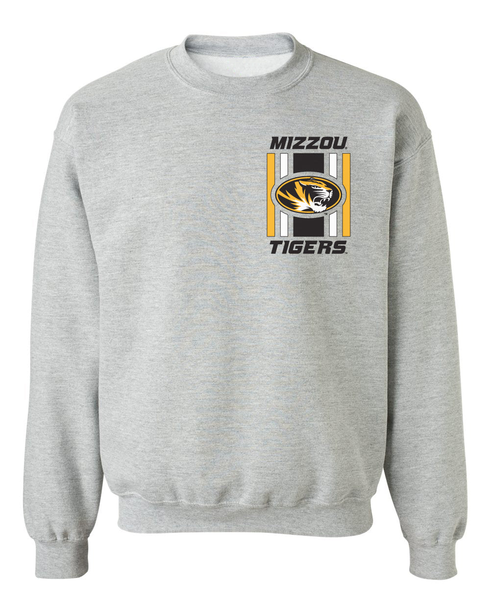 Missouri Tigers Crewneck Sweatshirt - Vert Stripe Mizzou Tigers