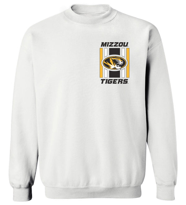 Missouri Tigers Crewneck Sweatshirt - Vert Stripe Mizzou Tigers