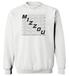Missouri Tigers Crewneck Sweatshirt - Mizzou Diagonal Echo