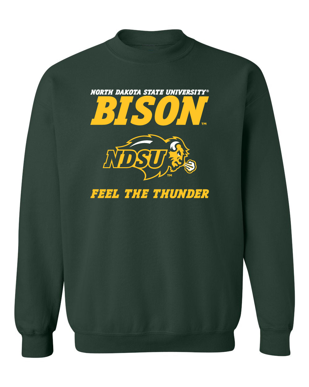 NDSU Bison Crewneck Sweatshirt - Bison Feel The Thunder