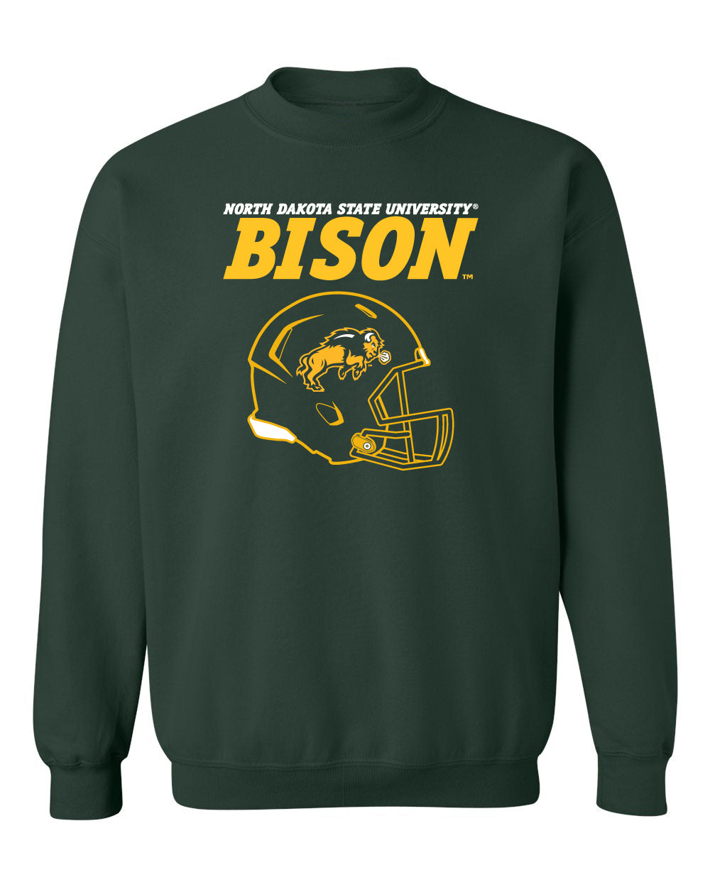 NDSU Bison Crewneck Sweatshirt - NDSU Bison Football Helmet