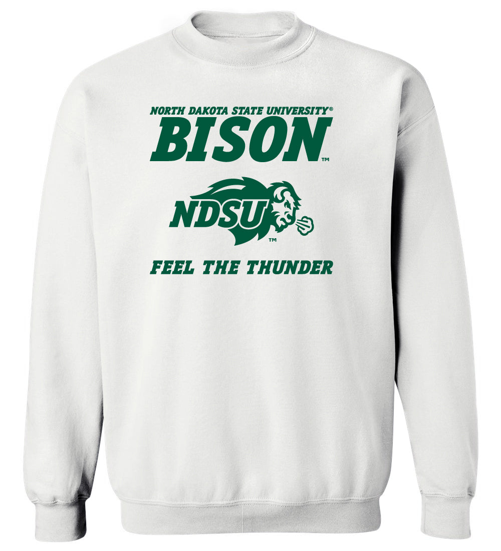 NDSU Bison Crewneck Sweatshirt - NDSU Bison Feel The Thunder