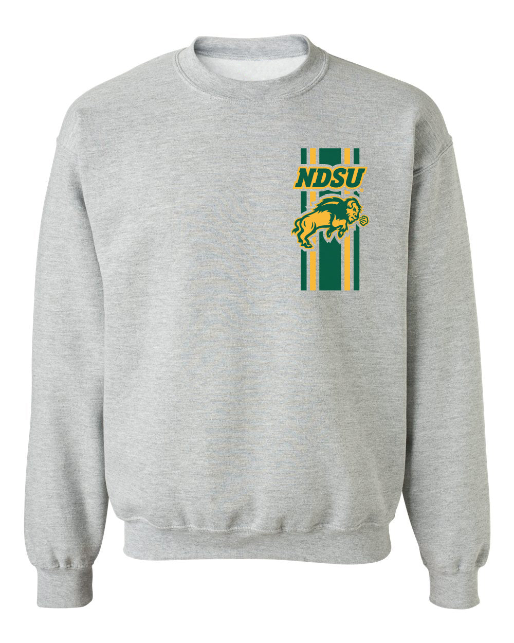NDSU Bison Crewneck Sweatshirt - Bison Logo Vertical Stripe