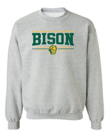 NDSU Bison Crewneck Sweatshirt - Bison 3-Stripe