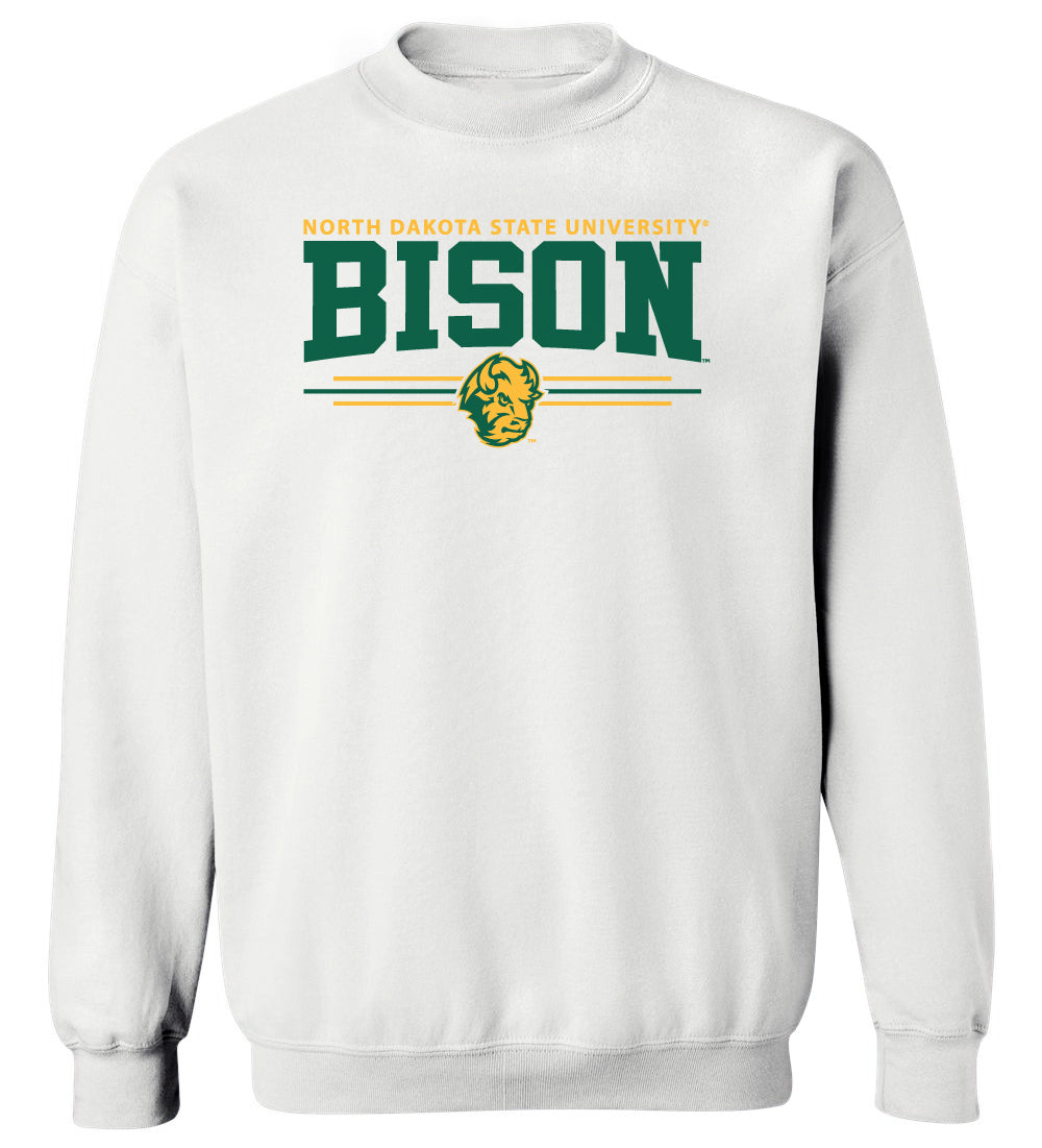 NDSU Bison Crewneck Sweatshirt - Bison 3-Stripe