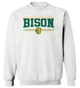NDSU Bison Crewneck Sweatshirt - Bison 3-Stripe