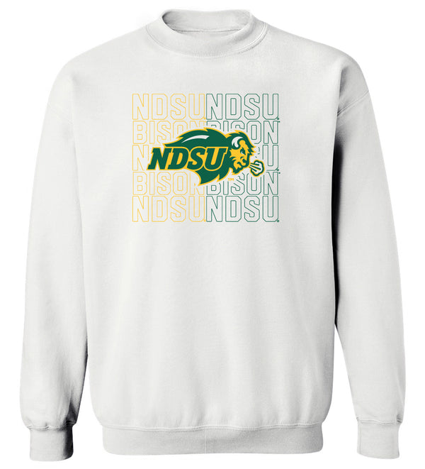 NDSU Bison Crewneck Sweatshirt - NDSU Bison Logo Overlay