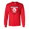 Nebraska Huskers Baseball Home Plate Long Sleeve Tee Shirt