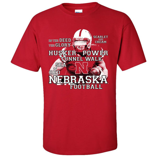 Nebraska Football Traditions Unisex Short Sleeve Tee Shirt - Red (Front View)