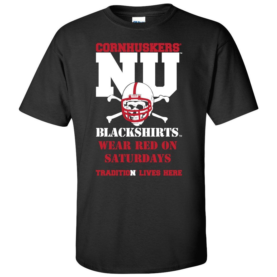 Nebraska Cornhuskers Football "Blackshirts Wear Red on Saturdays" Tee Shirt