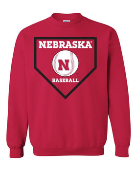 Nebraska Huskers Baseball Home Plate Crewneck Sweatshirt