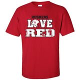 Nebraska Cornhuskers Football "LOVE RED" Helmet Tee Shirt
