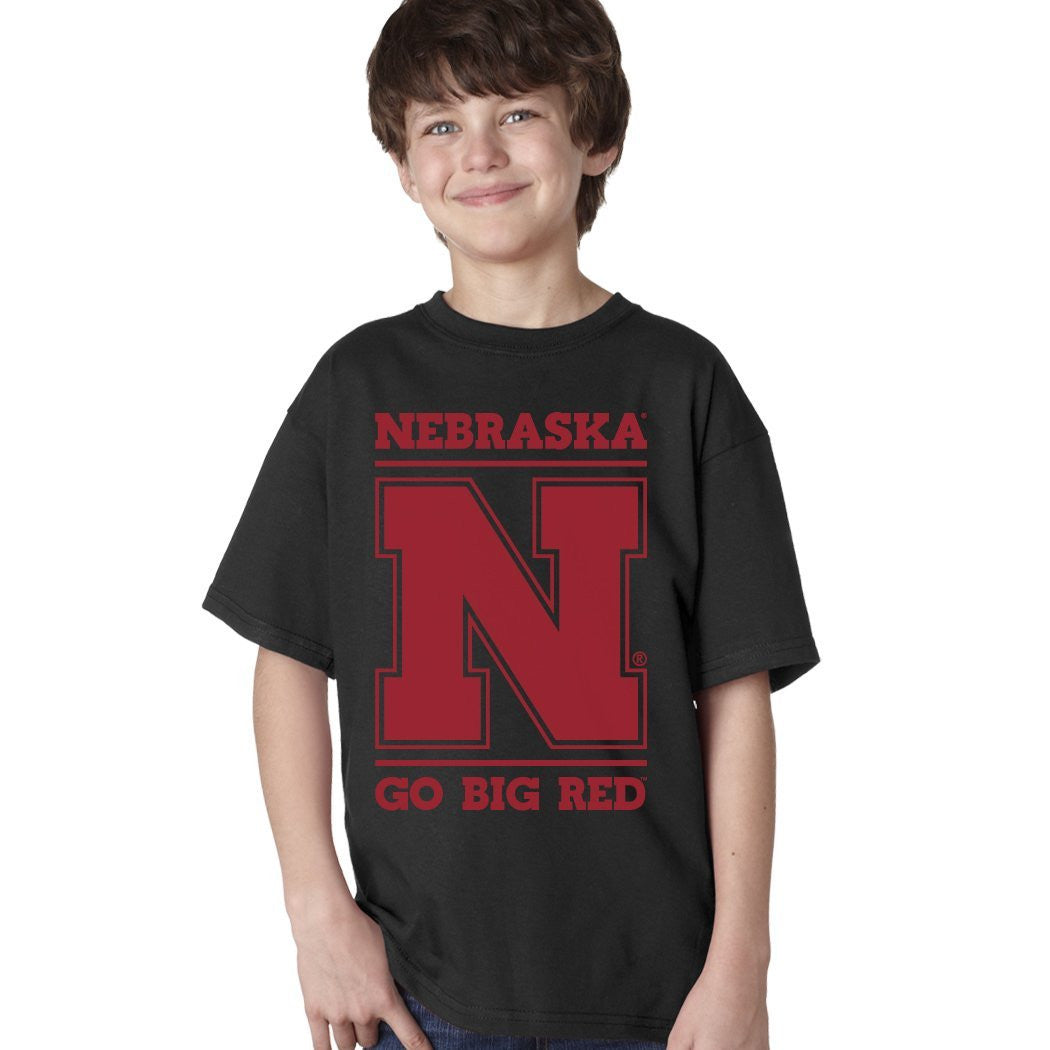 Nebraska Cornhuskers "Nebraska N GO BIG RED" Youth Boys Tee Shirt