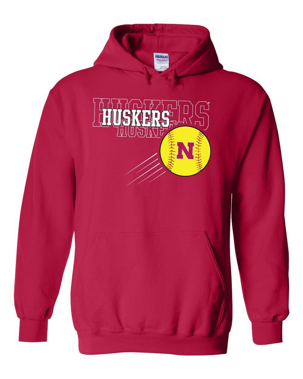 Nebraska Huskers x 3 Softball Hooded Sweatshirt