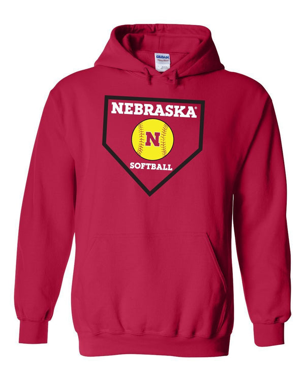 Nebraska Huskers Softball Home Plate Hooded Sweatshirt