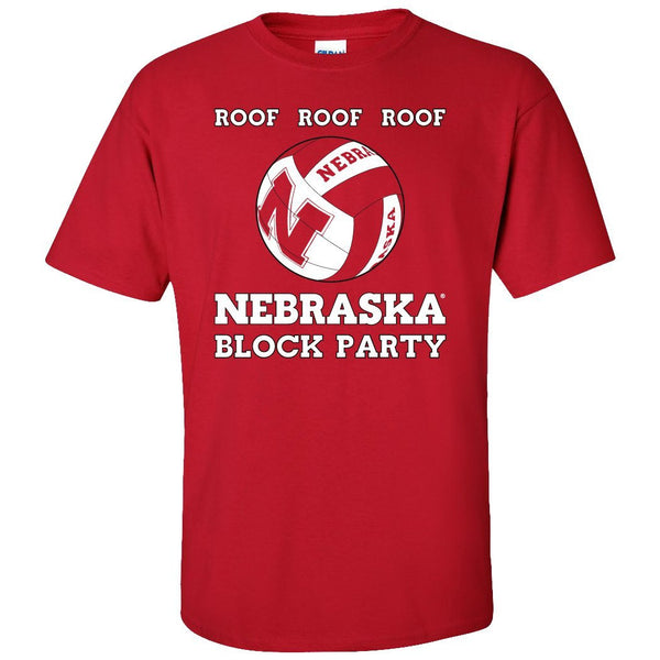 Nebraska Huskers Volleyball ROOF ROOF ROOF Tee Shirt
