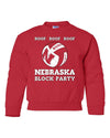 Nebraska Huskers Volleyball ROOF ROOF ROOF Youth Crewneck Sweatshirt