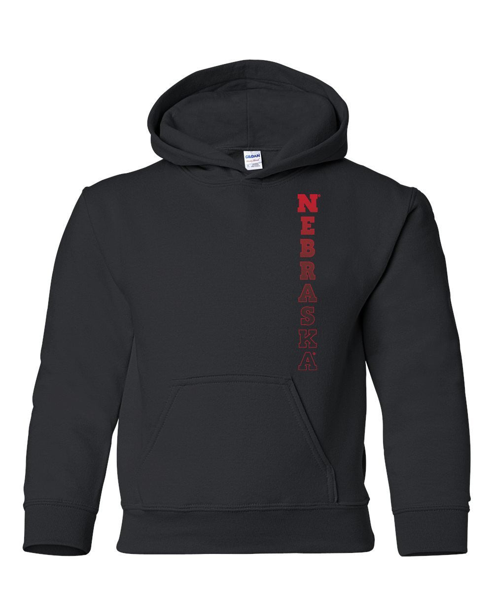 Nebraska Cornhuskers Vertical "NEBRASKA" Youth Hooded Sweatshirt