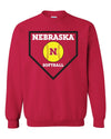 Nebraska Huskers Softball Home Plate Crewneck Sweatshirt