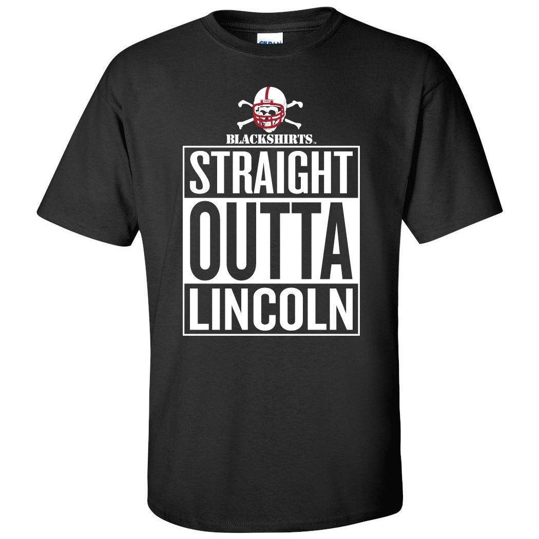Nebraska Cornhuskers Blackshirts "STRAIGHT OUTTA LINCOLN" Tee Shirt