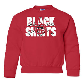 Nebraska Cornhuskers Football BLACKSHIRTS on Red Youth Crewneck Sweatshirt