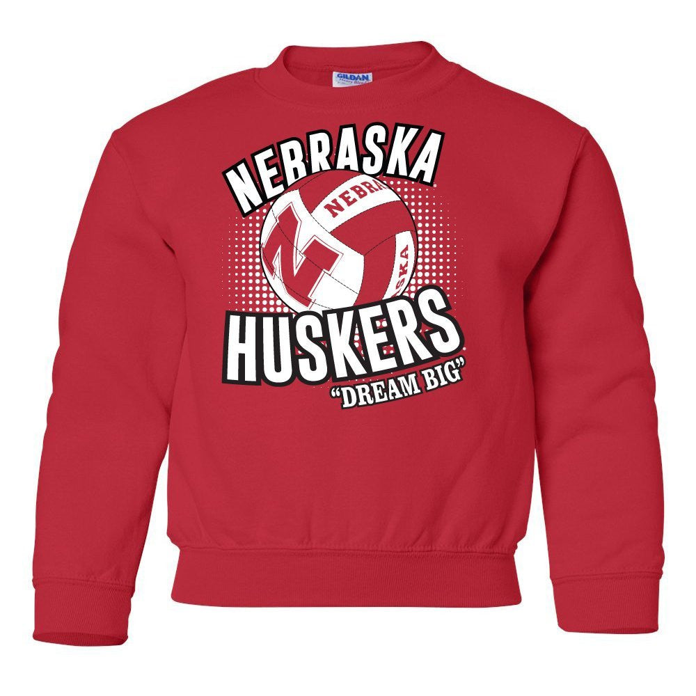 Nebraska Huskers Volleyball "Dream Big" Youth Crewneck Sweatshirt