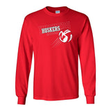 Nebraska Cornhuskers Volleyball "Huskers Huskers Huskers" Long Sleeve Tee Shirt