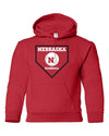 Nebraska Huskers Baseball Home Plate Youth Hooded Sweatshirt