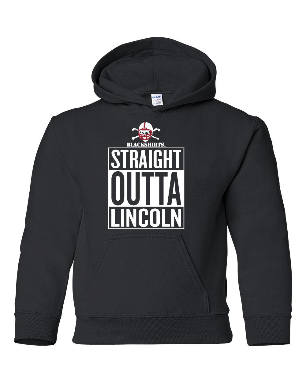 Nebraska Cornhuskers Blackshirts "STRAIGHT OUTTA LINCOLN" Youth Hooded Sweatshirt