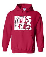 Nebraska Cornhuskers Football HUSKER Helmet Hooded Sweatshirt