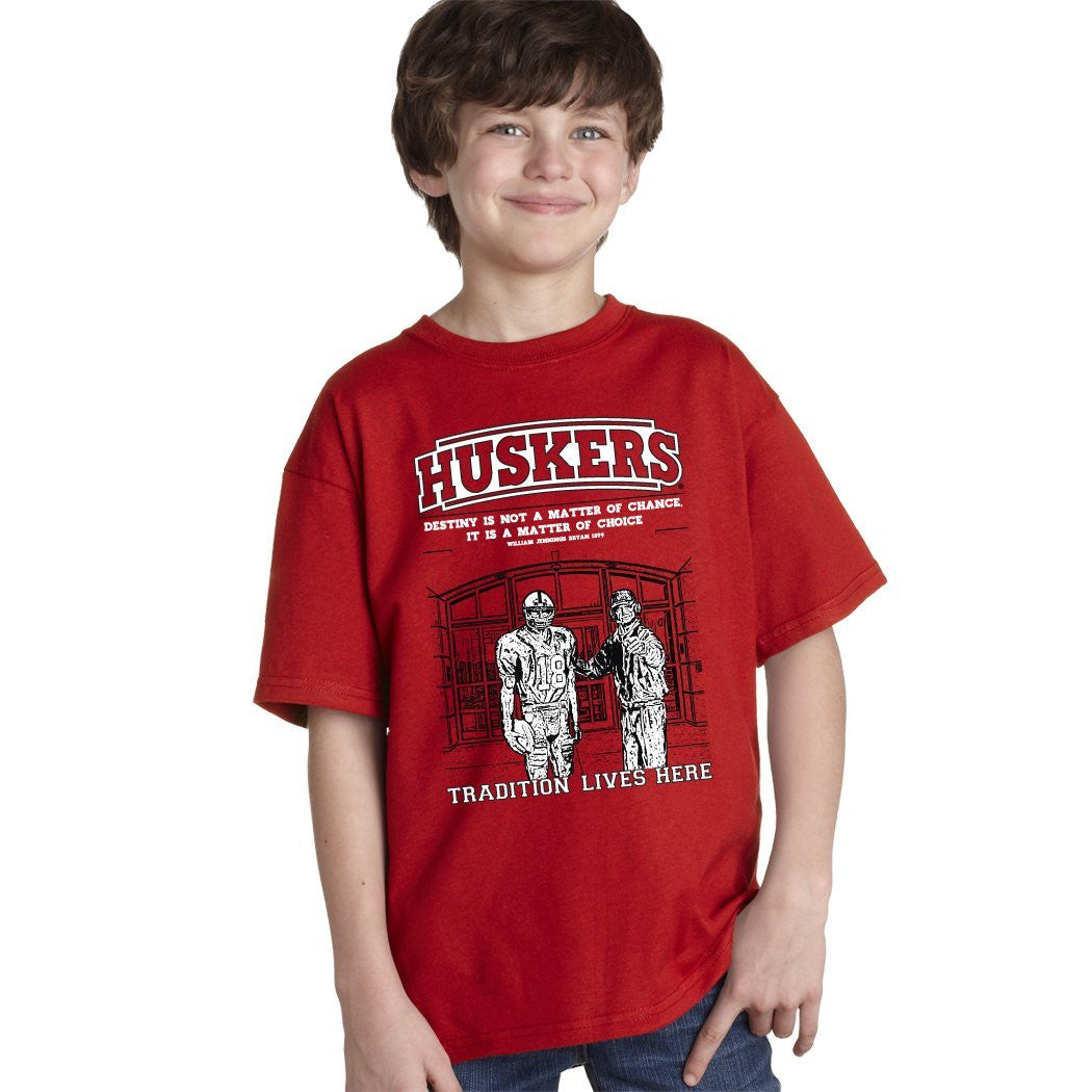 Nebraska Cornhuskers Football Tradition Lives Here Berringer & Osborne Youth Boys Tee Shirt