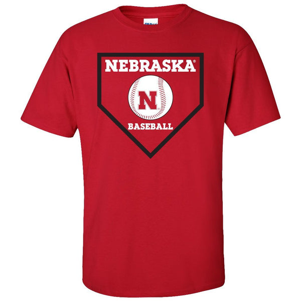 Nebraska Huskers Baseball Home Plate Tee Shirt