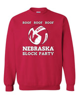 Nebraska Huskers Volleyball ROOF ROOF ROOF Crewneck Sweatshirt
