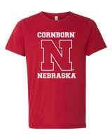 Premium Ultra-Soft Tri-Blend Cornhusker "CornBorn N Nebraska" Tee Shirt