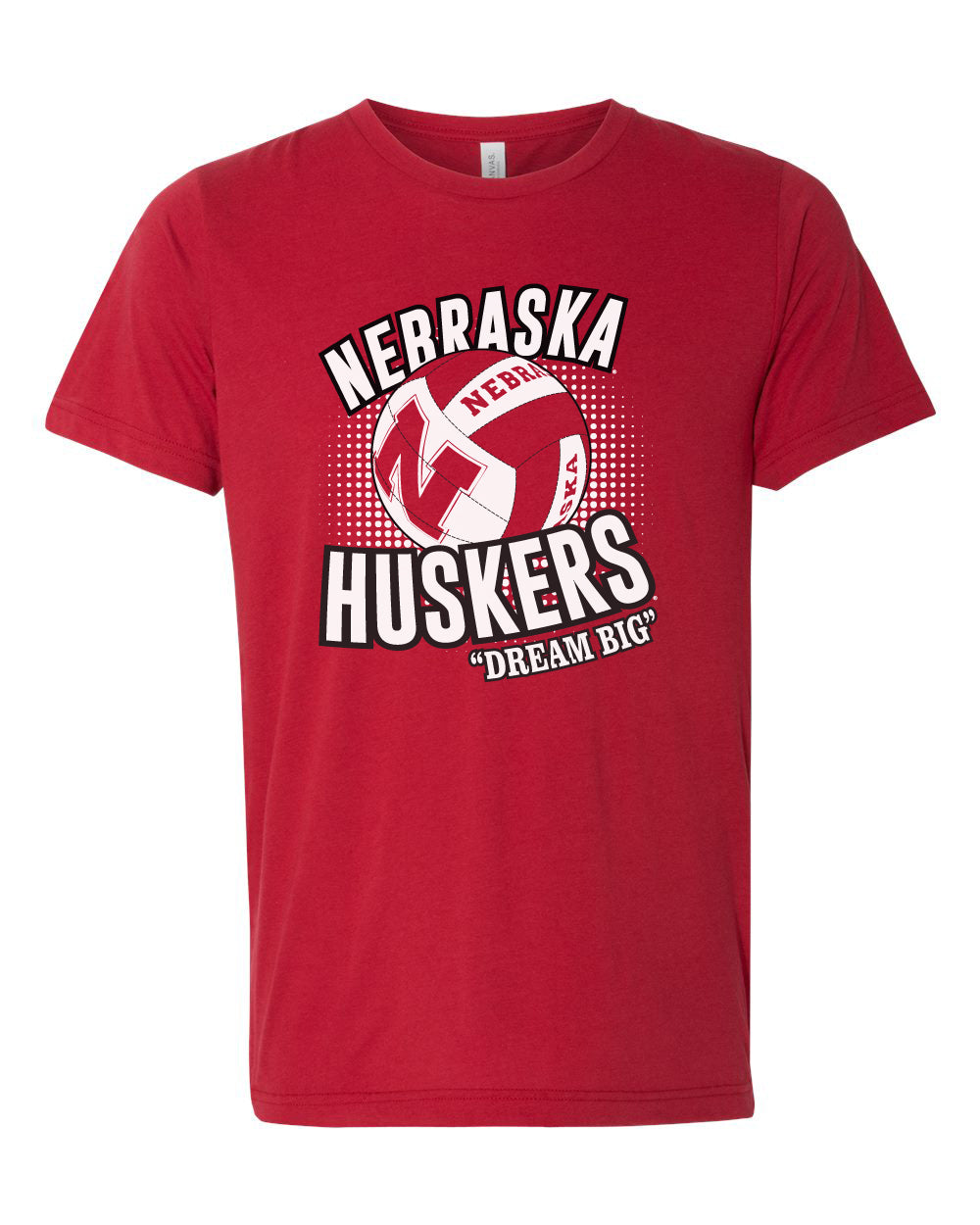 Premium Ultra-Soft Tri-Blend Nebraska Huskers Volleyball "Dream Big" Tee Shirt