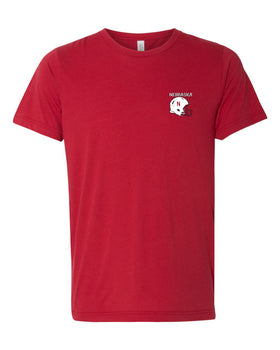 Premium Ultra-Soft Tri-Blend Nebraska Cornhuskers Football Helmet Tee Shirt