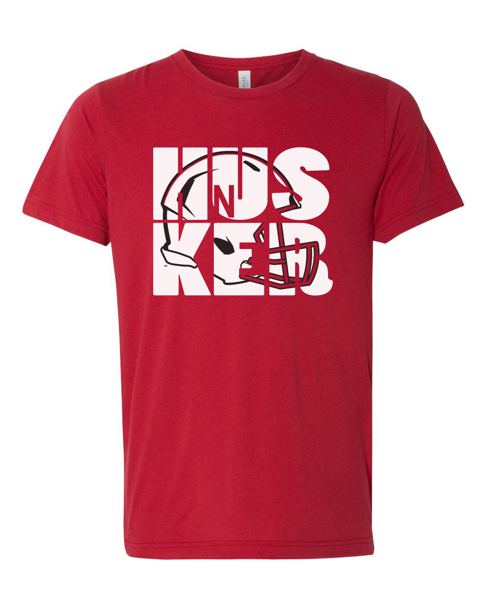 Premium Ultra-Soft Tri-Blend Nebraska Cornhuskers Football HUSKER Helmet Tee Shirt