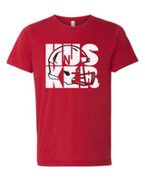 Premium Ultra-Soft Tri-Blend Nebraska Cornhuskers Football HUSKER Helmet Tee Shirt