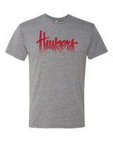 Nebraska Huskers Premium Tri-Blend Tee Shirt - Legacy Script Huskers Fade