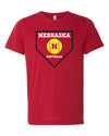 Premium Ultra-Soft Tri-Blend Nebraska Huskers Softball Home Plate Tee Shirt