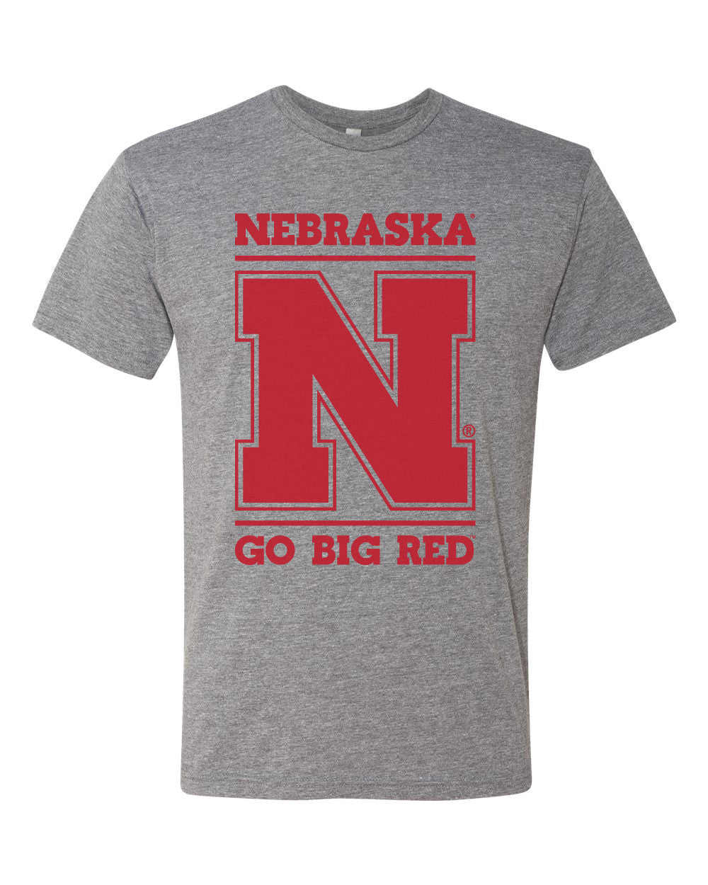 Premium Ultra-Soft Tri-Blend Nebraska Cornhuskers "Nebraska N GO BIG RED" Tee Shirt