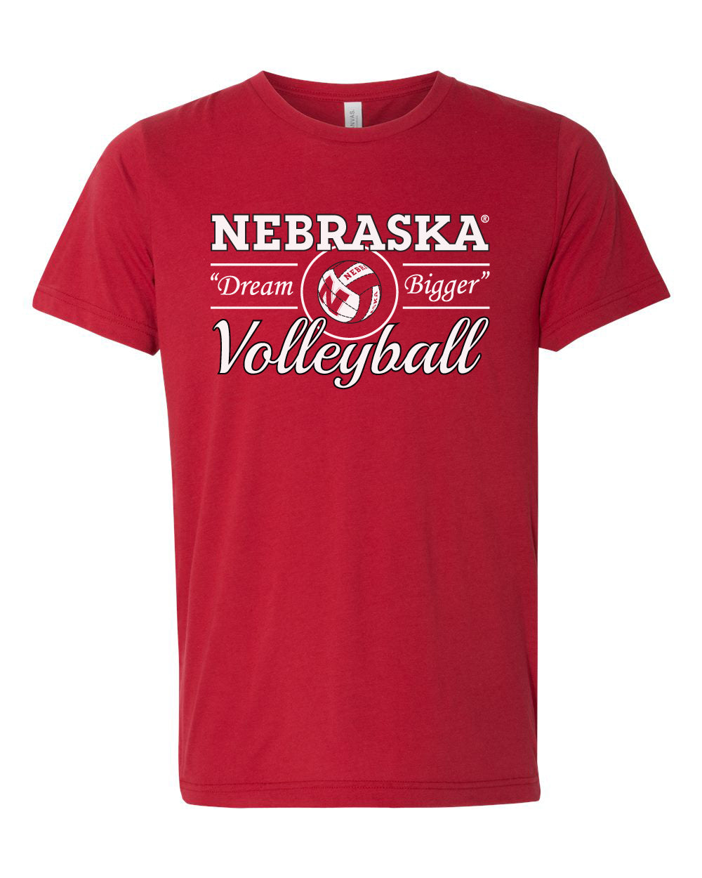 Nebraska Huskers Volleyball "Dream Bigger" Premium Ultra-Soft Tri-Blend Tee Shirt