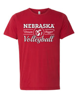 Nebraska Huskers Volleyball "Dream Bigger" Premium Ultra-Soft Tri-Blend Tee Shirt