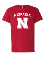 Premium Ultra-Soft Tri-Blend Nebraska Cornhuskers Block N Tee Shirt