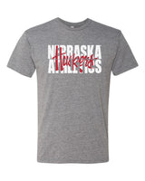 Premium Ultra-Soft Tri-Blend Nebraska Athletics Legacy Script "Huskers" Tee Shirt